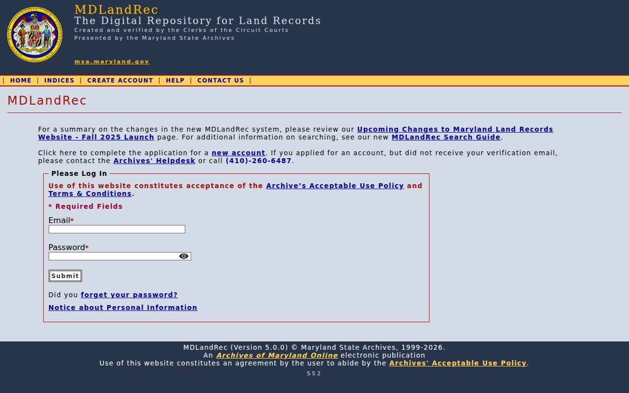 Bel Air South people search through the official Maryland land record index